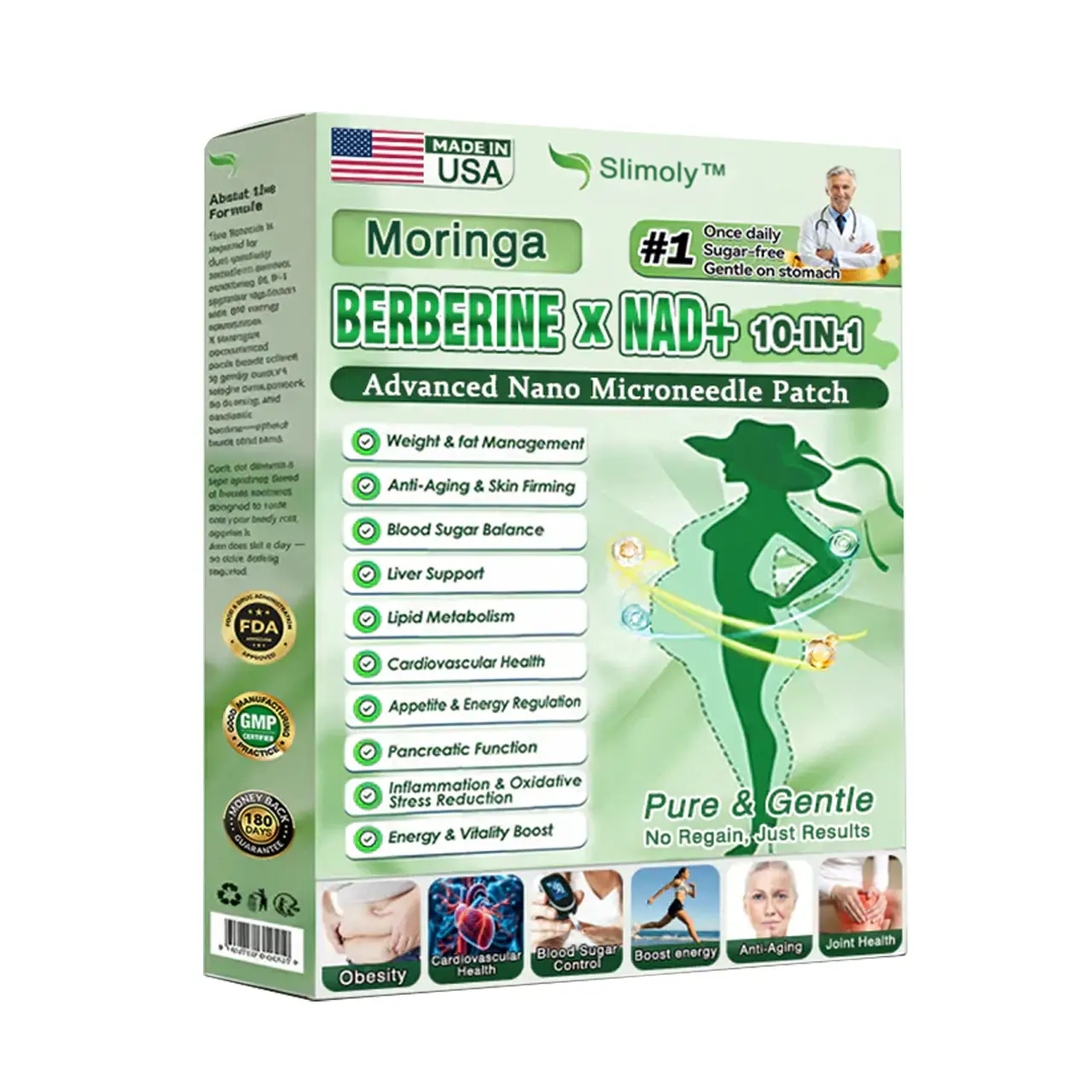 ๐บ๐ธ Official U.S. Store | ๐งโโ๏ธ๐ฉบ Slimolyโข Moringa & Berberine 10-in-1 Advanced Nano Microneedle Patch