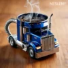 🇺🇸 Official US Store | 🚚🛠 NESLEMY® Durable Semi-Truck Shaped Coffee Mug – Handcrafted Resin Mug for Family & Friends | Perfect for Daily Coffee & Unique Gift