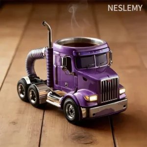 🇺🇸 Official US Store | 🚚🛠 NESLEMY® Durable Semi-Truck Shaped Coffee Mug – Handcrafted Resin Mug for Family & Friends | Perfect for Daily Coffee & Unique Gift