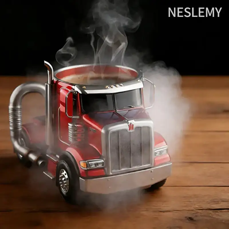 🇺🇸 Official US Store | 🚚🛠 NESLEMY® Durable Semi-Truck Shaped Coffee Mug – Handcrafted Resin Mug for Family & Friends | Perfect for Daily Coffee & Unique Gift