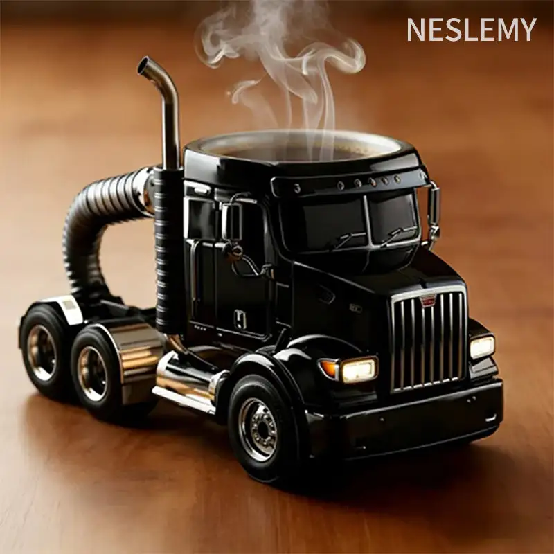 🇺🇸 Official US Store | 🚚🛠 NESLEMY® Durable Semi-Truck Shaped Coffee Mug – Handcrafted Resin Mug for Family & Friends | Perfect for Daily Coffee & Unique Gift