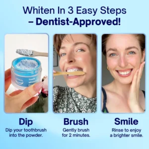 “This LOVILDS™ Teeth Whitening Powder keeps your smile bright for 6 MONTHS straight!！