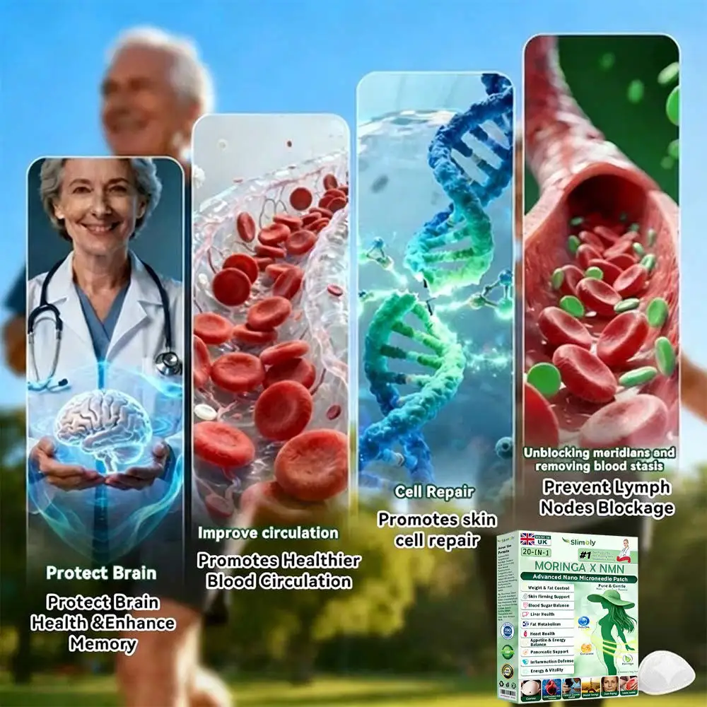 🔥 New Release | Slimoly® 20-IN-1 Advanced Nano Microneedle Patch Moringa × Berberine × NMN/NAD+ Multi-Action Formula